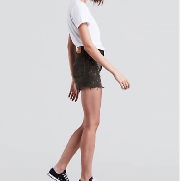 Levi’s High Rise Wedgie Short Bling Bling Blk 29 - Picture 5 of 6